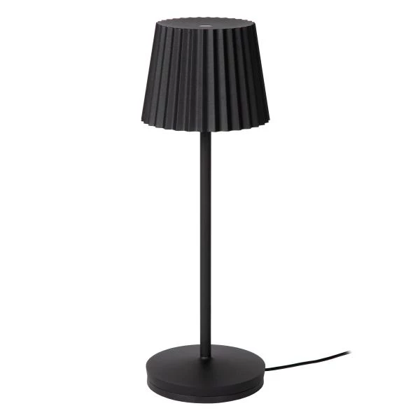 Lucide JUSTINE - Lampe de table Extérieur - LED Dim. - 1x2W 2700K - IP54 - Avec socle de charge par contact - Noir - détail 1